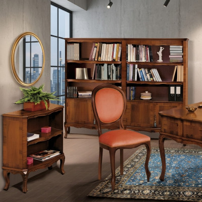 Boekenkast kast plank massief hout meubilair vitrine kantoor inrichting meubels nieuw