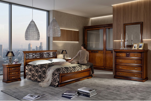 Slaapkamer bed Bruin luxe meubels Vaccari cav giovanni bedden massief hout Nieuw