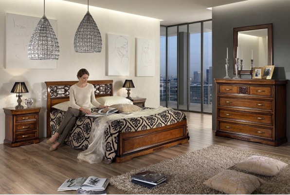 Slaapkamer Bed Nachtkastje Bedden Hotel Tweepersoons Set Luxe Ontwerp Nieuw 3-delige Meubelen