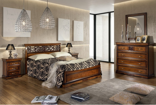 Slaapkamer Bed Nachtkastje Bedden Hotel Tweepersoons Set Luxe Ontwerp Nieuw 3-delige Meubelen