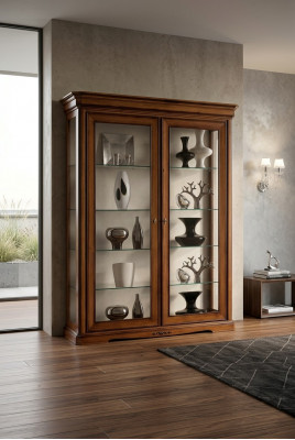 Woonkamer vitrinekast boekenplank dressoir Klassieke meubels Planken Hout  Woonkamer vitrinekast boekenplank dressoir Klassieke meubels Planken Hout