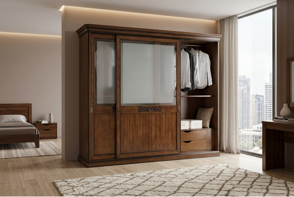 Schuifdeur kast meubels inrichting hout Italiaanse slaapkamer kasten