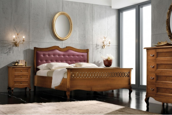 Slaapkamer Bed Nachtkastje Tweepersoonsbed Gestoffeerde Beddenset Groep Garnituur 3-delig.