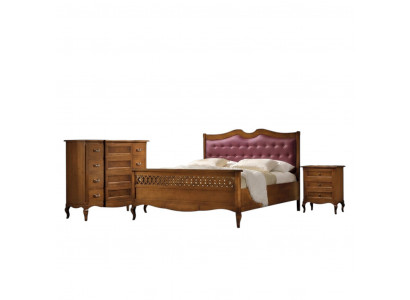 Italiaanse designslaapkamerbed 2x nachtkastjes ladekast 4-delige set Nieuw