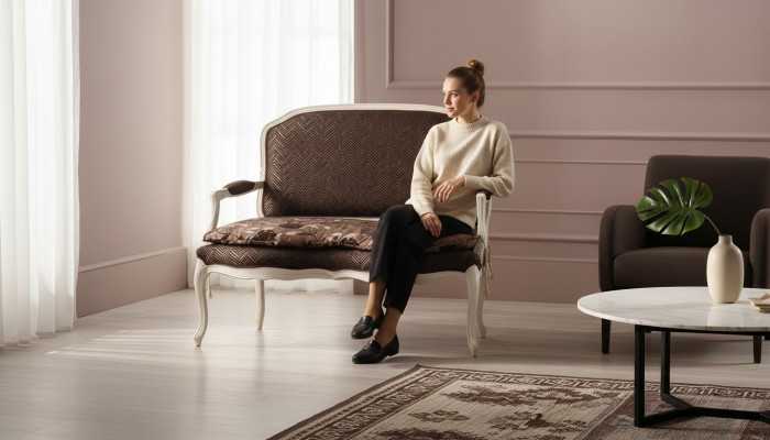 Sofa Bank Ontwerp Bank Bekleding Stof Modern Tweezits Stoel 2-zits