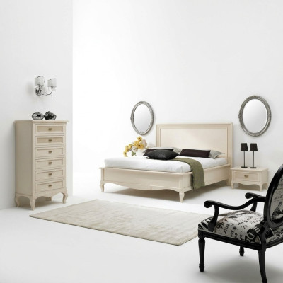 Italiaanse slaapkamermeubels Bed Nachtkastje Massief houten beddenset 4-delig.