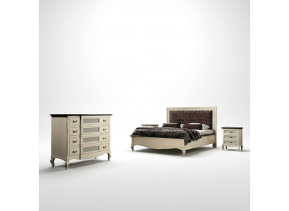 Luxe slaapkamer set 4-dlg. Bed 2 nachtkastjes commode massief houten meubelen Italië