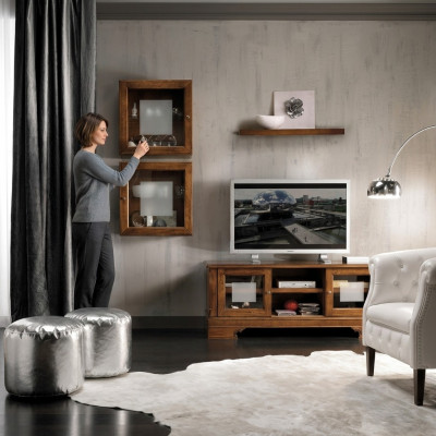 Woonkamerset 3-dlg. Woonkamer RTV vitrine dressoir luxe wandkasten Nieuw