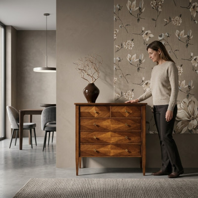 Woonkamerset commode spiegel commodeset groep hout design kast nieuw.