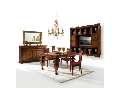 Ontwerp eetkamer set meubels commode 4x stoel tafel compleet 7-delig.