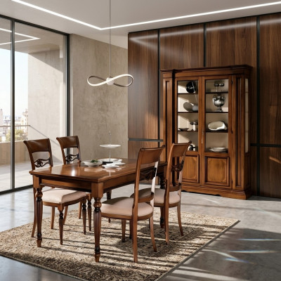 Vitrine Hout Luxe Kasten Klassieke Dressoir Design Meubels Italiaanse Bruin