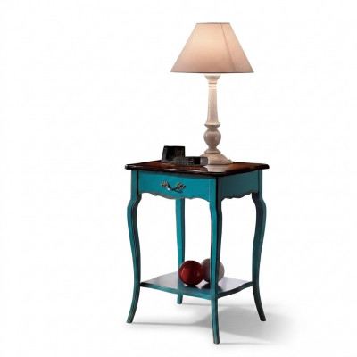 Console nachtkastje slaapkamer bijzettafel modern design meubels hout azuurblauw.