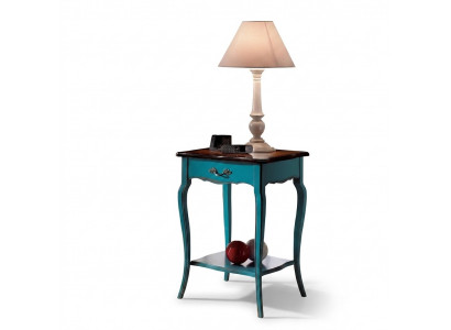 Console nachtkastje slaapkamer bijzettafel modern design meubels hout azuurblauw.