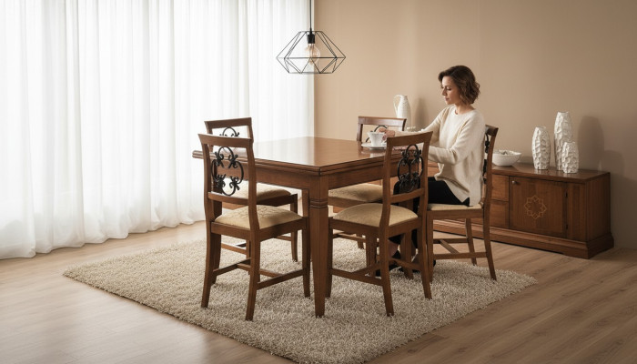 Set Tafel Eetkamer 5-dlg. Tafels Nieuw Set Eettafel 4 x Stoelset Meubels