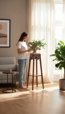 Bloemenstandaard Bloemstandaard Vaasstandaard Massief echt houten bloempotstandaard