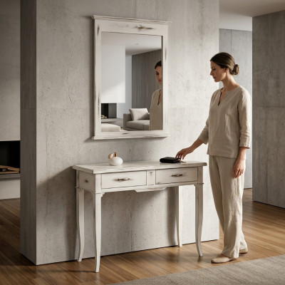Tafels consoles tafel zij-slaapkamer hout spiegel + console tafel dressoirs