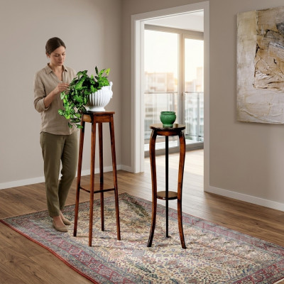Bloemenstandaard Bloemenstandaard Vaasstandaard Massief Echt houten plank Houten meubels