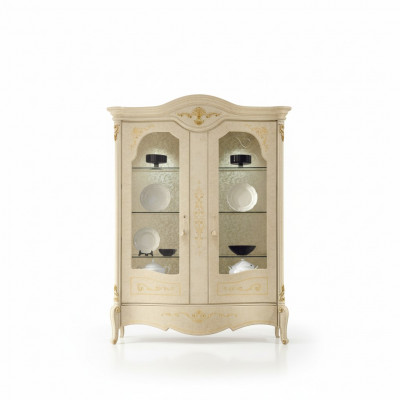 Luxe vitrinekast Klassieke vitrines Woonsalonzetten dressoir Hout Nieuw