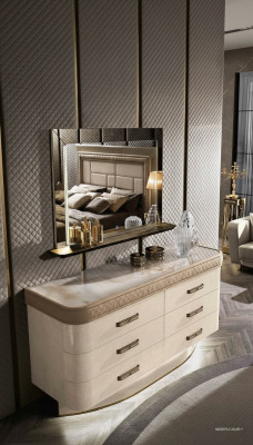 Commode met spiegel Sideboard Commodes Set Italiaanse meubels 2-delige kast hout