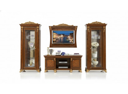tv-standaard kast Luxe woonwanden Woonkamer lijn Nieuwe set Vitrine Houten meubels
