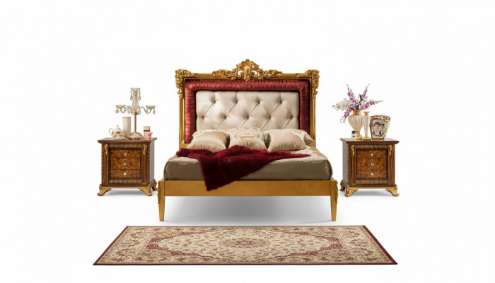 Tweepersoonsbed Luxe bedden Houten bedframes Bedframe Bruin Design Klassiek