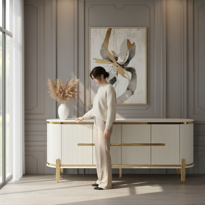 Luxe dressoir ladekasten hout design slaapkamer commode stijl modern