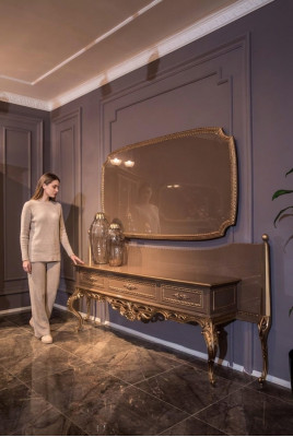 Luxe consoletafels met spiegel, luxueus dressoir, commode, dressoir tafel