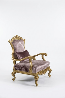 Fauteuil Eenzitter Luxe 1-zitter Beklede Stoel Barok Textiel Stof Art Deco
