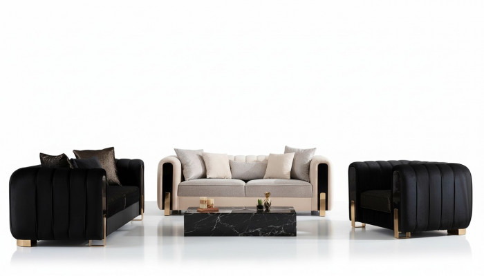 Luxe bankstel set bankstel 3+3+1 zitsbank banken fauteuil stof 3-delige sets.