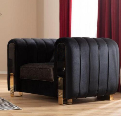 Medusa fauteuil luxe fauteuil van eenzitter stof bekleding meubels banken zwart stof