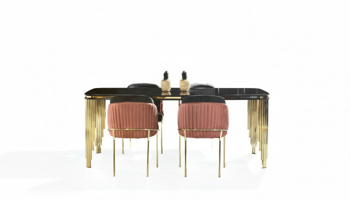 Luxe eetkamerset tafelset Klassieke stoelgroep 4x stoelen Sets 5-delig
