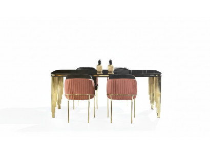 Luxe eetkamerset tafelset Klassieke stoelgroep 4x stoelen Sets 5-delig