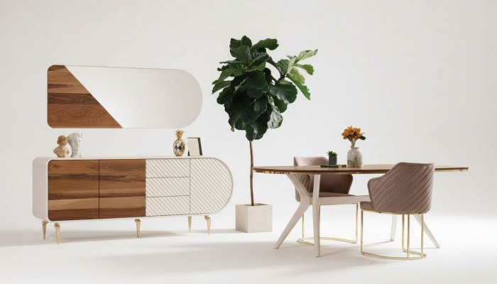 Eetkamer eettafel stoel set groep meubilair tafel luxe tafels meubilair 5-delig.