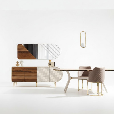 Inrichtingsgroep Luxe Tafel + 2 Stoelen Set 3-delig. Eettafel set Eetkamer
