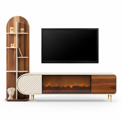 Open haard dressoir vuur imitatie kast plank dressoir laag tv tv hout nieuw