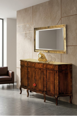 Bruine commode dressoirs massief houten kast meubels ladekast dressoir.
