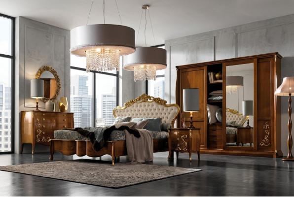 Slaapkamer set Hotel Design Luxe bed Nachtkastje Commode 6-delig