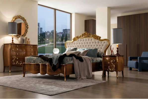 Beddengoed Bed Luxe Klassieke Slaapkamer Hotelbed Barok Meubels Hout