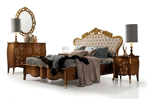 Beddengoed Bed Luxe Klassieke Slaapkamer Hotelbed Barok Meubels Hout