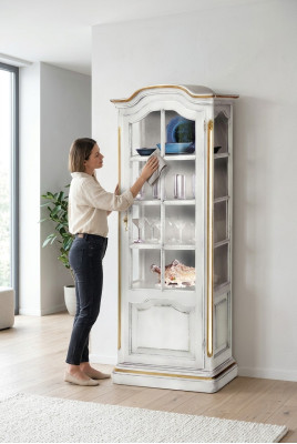 Dressoir massief houten buffetkast wit woonkamer dressoir eetkamer vitrine meubels