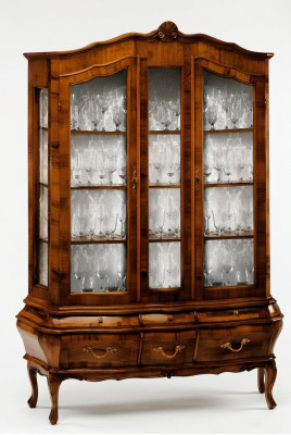 Woonkamer dressoir met 3 laden en glazen deuren Eetkamer dressoir massief hout