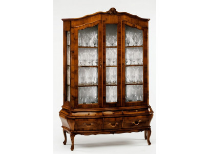 Woonkamer dressoir met 3 laden en glazen deuren Eetkamer dressoir massief hout