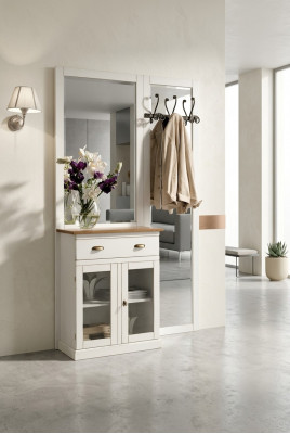 Kledingrekken met planken Kledingrekken met spiegels Plank met lades wit