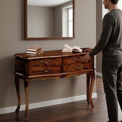 Ladenkast Console Barok Rococo Tafel Laden Hout Ontwerp Bijzettafel Kast