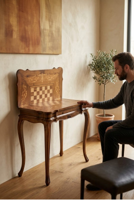 Speeltafel Schaak Schaken Tafel Hout Tafels Het spel Meubelen Antiek Stijl Nieuw