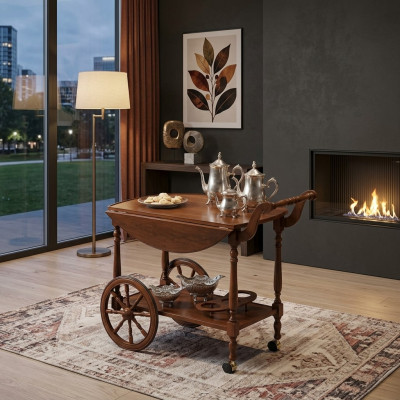 Dienblad tafel Bijzettafel Luxe klasse Echt hout Antieke stijl Barok Rococo