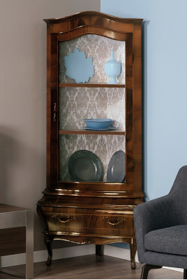 Eck Vitrine Laden vitrine Laden kasten glas designer kast Rococo