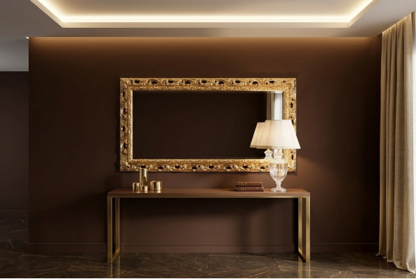 Italiaanse klassieke ontwerper spiegel meubels wandspiegel hout goud meubels nieuw.