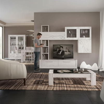 Ontwerp wandkast rek woonkamer houten kasten vitrinekast Italië Nieuw.