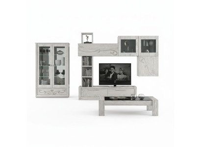 Ontwerp wandkast rek woonkamer houten kasten vitrinekast Italië Nieuw.